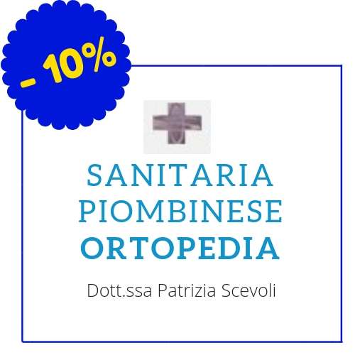 Sanitaria Piombinese Ortopedia, Dott.ssa Patrizia Scevoli - Via L. da Vinci 5/A-B, Piombino - Condizioni: Lo sconto si applica solo sulla gicenza in negozio e non si applica in caso di vendite promozionali, saldi di fine stagione e merce già ribassata. https://www.sanitariapiombinese.com/convenzioni